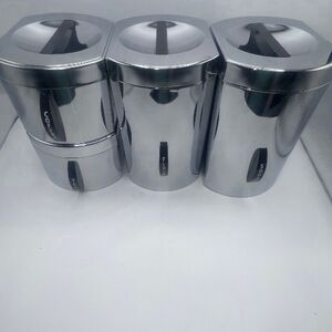 KROMEX Vintage MCM Tin Kitchen Canisters-Set of 4
